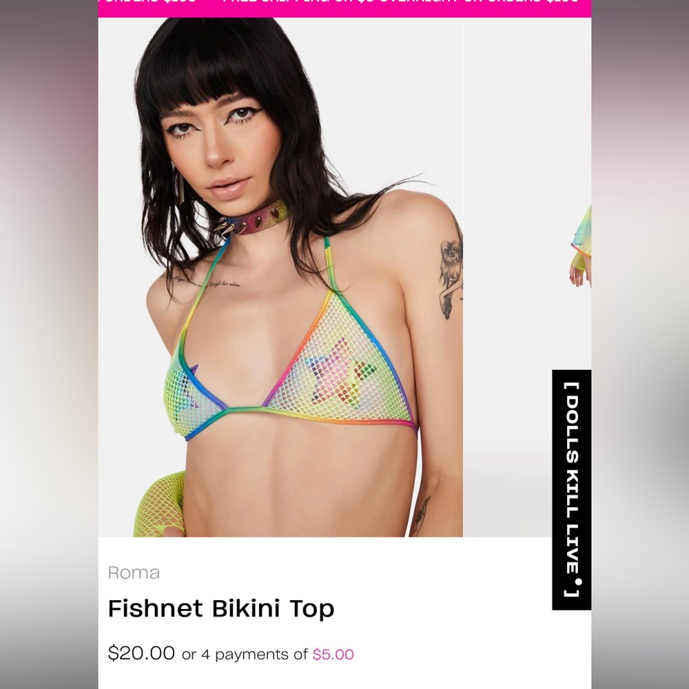 Dolls kill neon green fishnet top